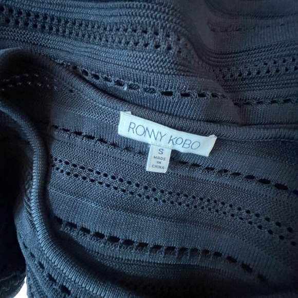 Ronny Kobo Black Textured Cropped Sweater - Picture 5 of 5